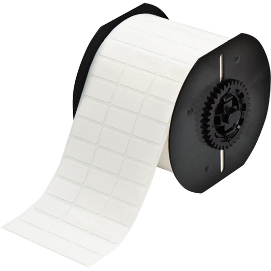 Brady B33 Series Repositionable Adhesive Labels, Vinyl, 1" L x 0.5" H, White