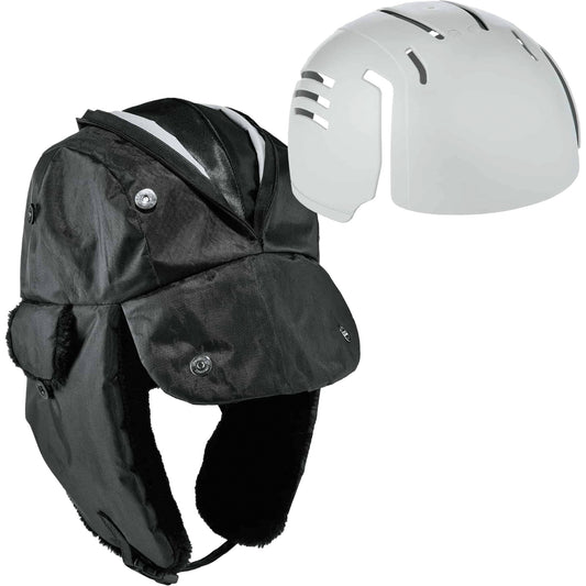 Ergodyne N-Ferno® Zippered Trapper Hat with Bump Cap Insert, Polyurethane/Satin Lining, Large/X-Large, Black