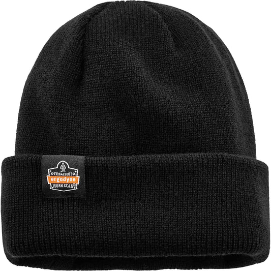Ergodyne N-Ferno® Zippered Rib Knit Beanie Hat, One Size, Black