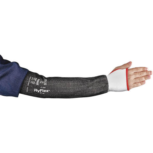 Ansell HYFLEX® 11-281 Wide Thumb Protective Arm Sleeve, Intercept™, 12", ASTM ANSI Level A4, Grey