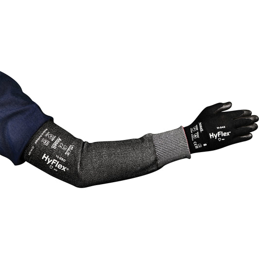 Ansell HyFlex® 11-280 Series Narrow Cut Resistant Sleeve, Intercept™, 18", ASTM ANSI Level A4, Grey
