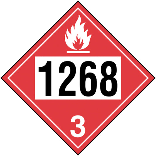Incom Top Tape & Label 1268 Petroleum Distillates TDG Placard, Tagboard
