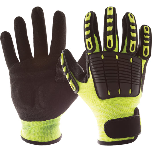 Impacto Back Tracker Impact Gloves with Back of Hand Protection, X-Large, Nitrile Palm, Hook & Loop Cuff