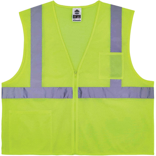 Ergodyne GloWear 8256Z Self-Extinguishing Safety Vest, High Visibility Lime-Yellow, 2X-Large/3X-Large, Polyester