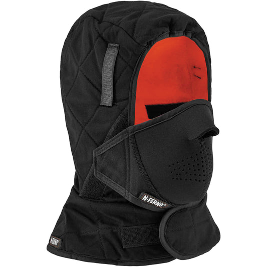Ergodyne N-Ferno® 3-Layer Winter Hard Hat Liner with Mouthpiece, Fleece Lining, One Size, Black