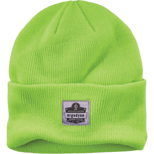 Ergodyne N-Ferno® Rib Knit Beanie Hat, One Size, High-Visibility Lime Green