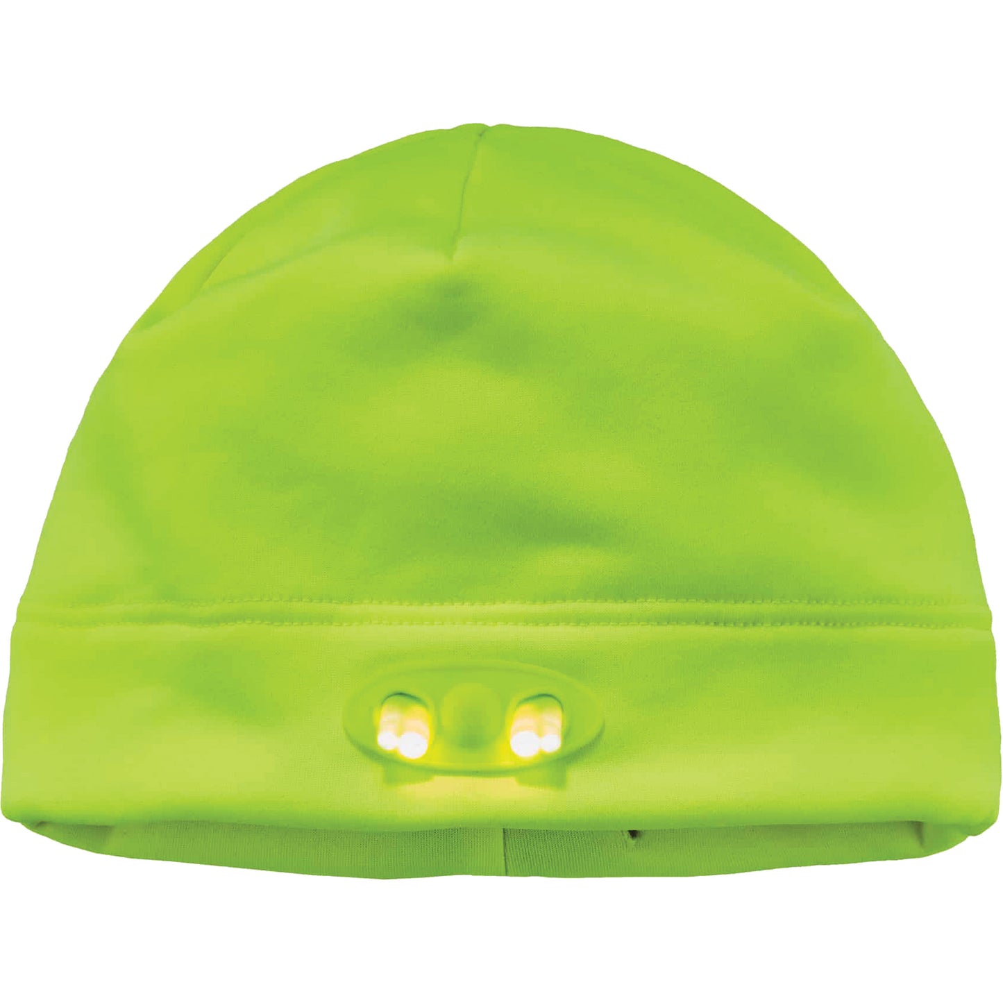 Ergodyne N-Ferno® Skull Cap Beanie Hat with LED Lights, One Size, High-Visibility Lime Green
