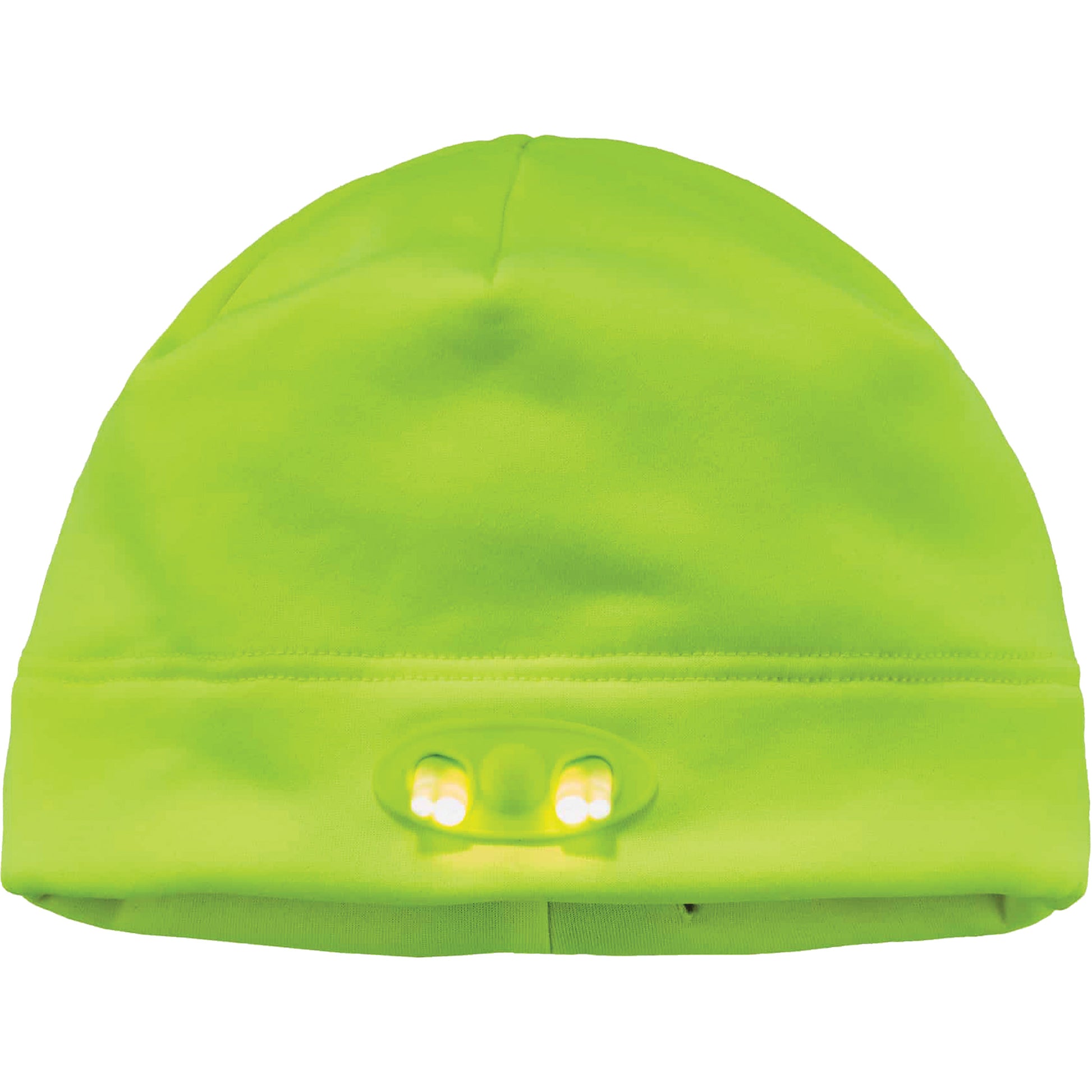 Ergodyne N-Ferno® Skull Cap Beanie Hat with LED Lights, One Size, High-Visibility Lime Green