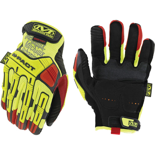 Mechanix Wear Hi-Viz M-Pact® D4-360 Impact Gloves, 11, Synthetic Palm, Hook & Loop Cuff