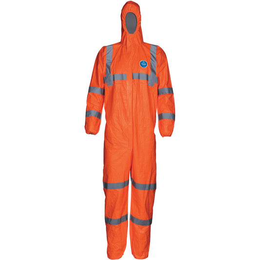 Dupont Personal Protection HV High Visibility Coveralls with Hood, Medium, Orange, Tyvek® 500