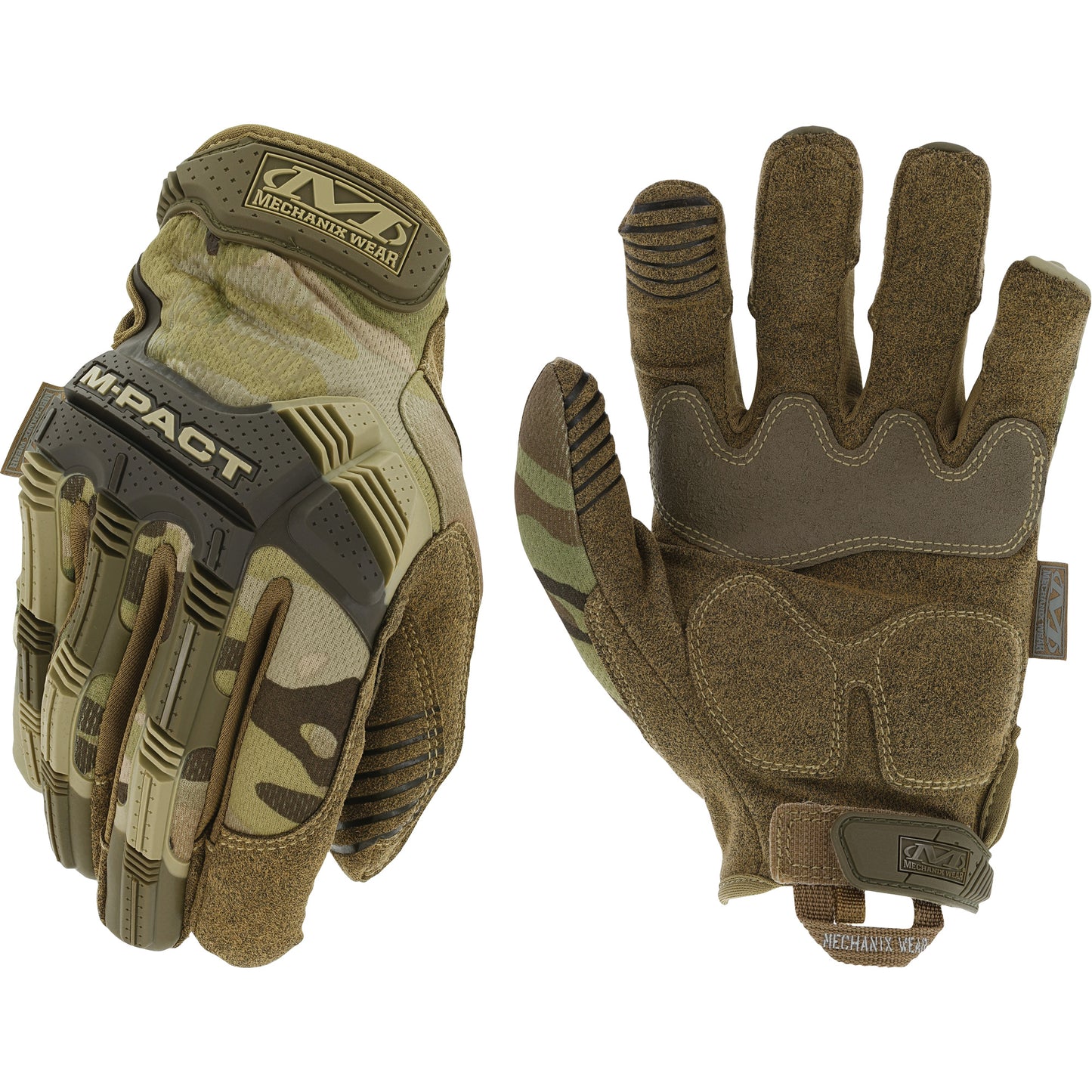 Mechanix Wear M-Pact® MultiCam Tactical Impact Gloves, 10, Synthetic Palm, Hook & Loop Cuff