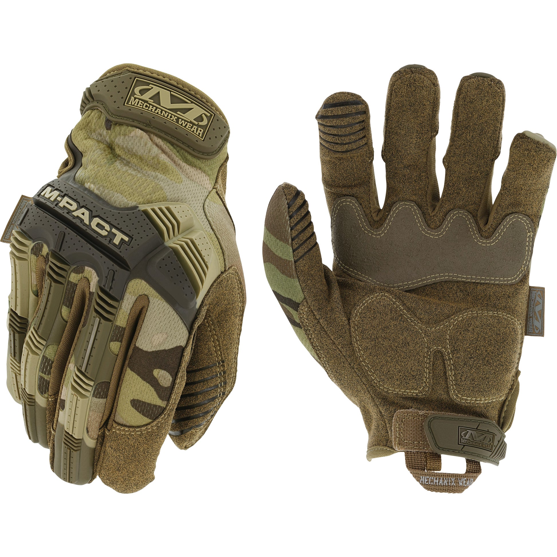 Mechanix Wear M-Pact® MultiCam Tactical Impact Gloves, 10, Synthetic Palm, Hook & Loop Cuff