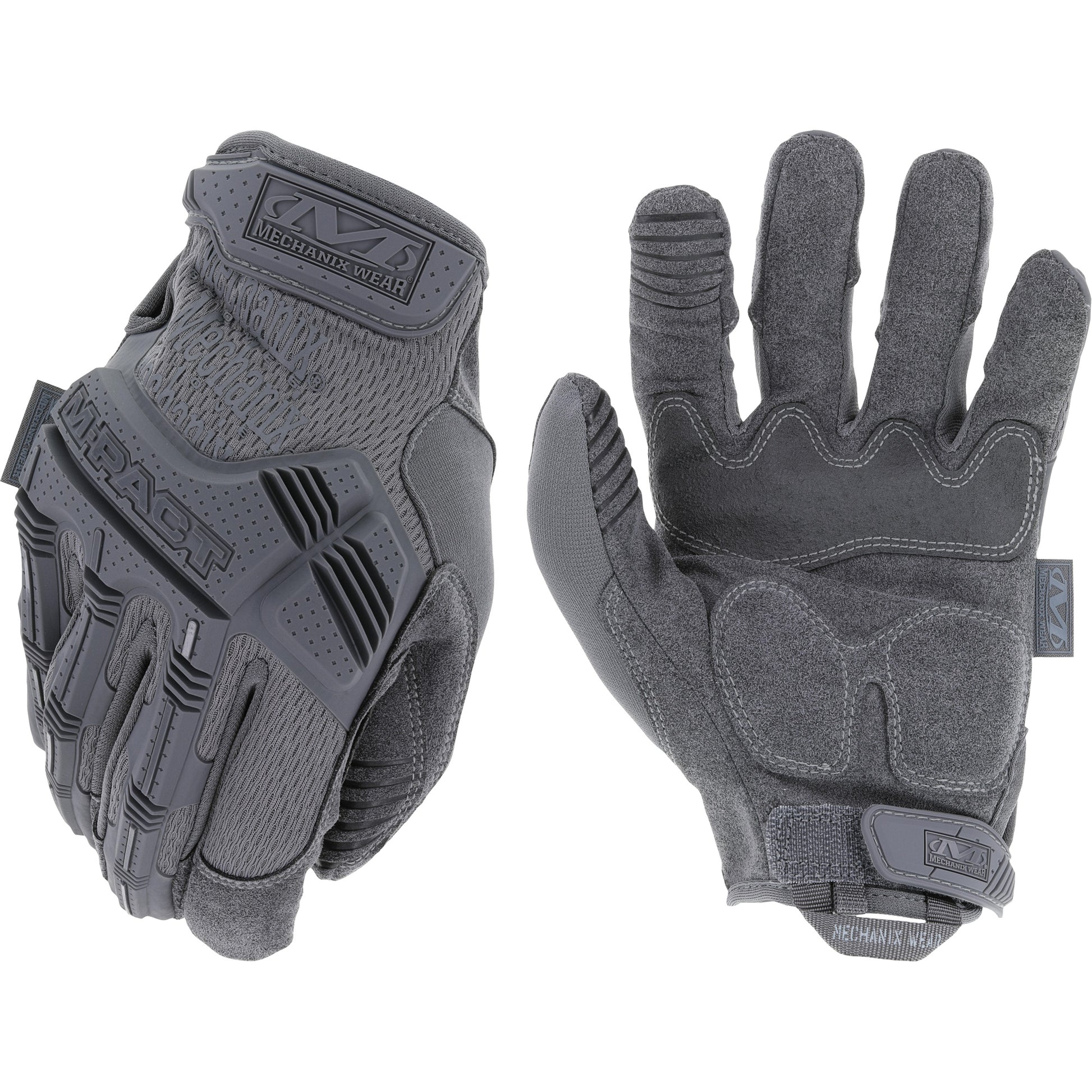 Mechanix Wear M-Pact® Wolf Grey Tactical Impact Gloves, 12, Synthetic Palm, Hook & Loop Cuff