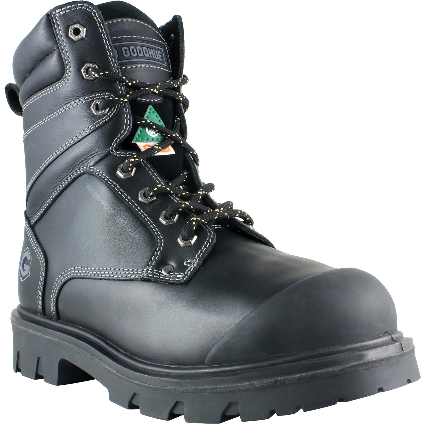 JB Goodhue Boomerang Work Boots, Leather, Steel Toe, Size 9, Impermeable