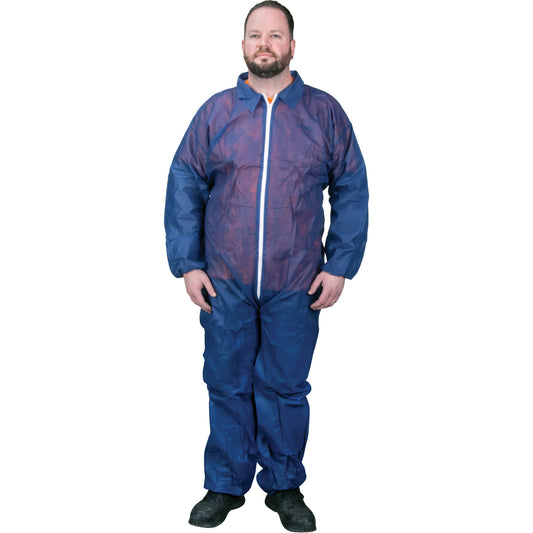 Zenith Safety Products Coveralls, 3X-Large, Blue, Polypropylene