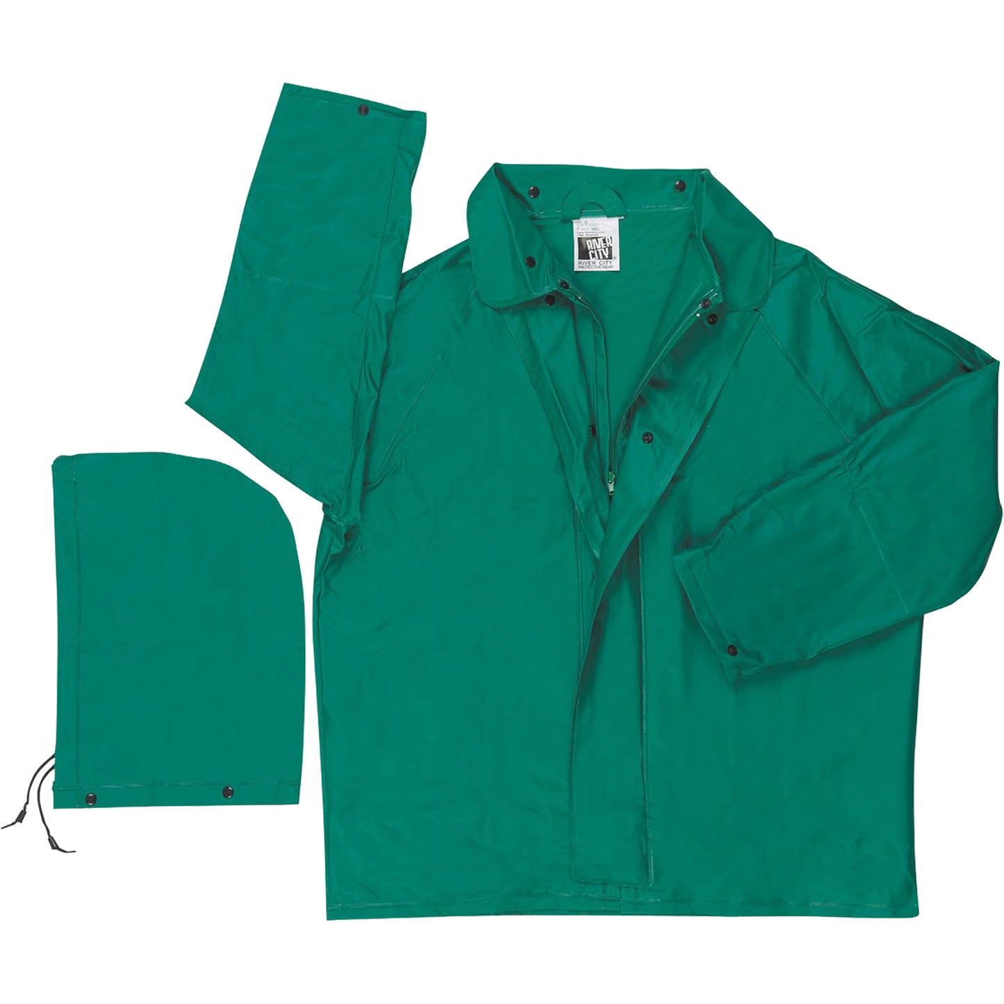 Mcr Safety Dominator Limited Flammability Rain Jacket, Polyester/PVC, 2X-Large, Green