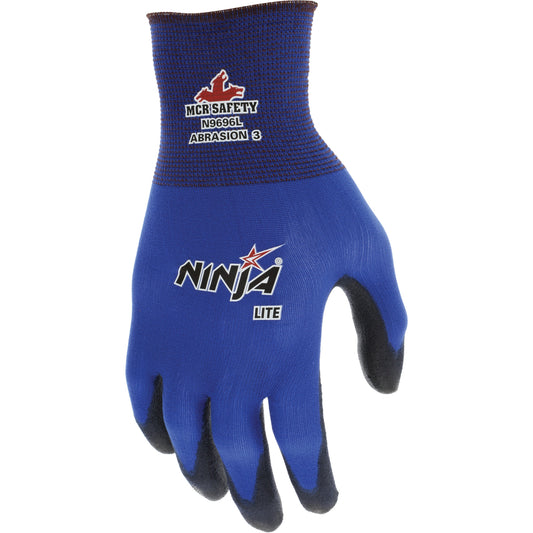Mcr Safety Ninja® Lite Coated Gloves, 2X-Large, Polyurethane Coating, 18 Gauge, Nylon Shell