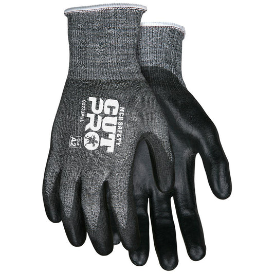 Mcr Safety Safety Cut Pro™ Cut Resistant Gloves, Size Medium, 13 Gauge, Polyurethane Coated, HPPE Shell, ASTM ANSI Level A2