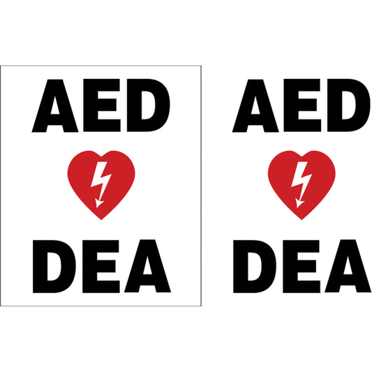 Accuform Signs "AED/DEA" Projection™ Sign, 6" x 5", Plastic, Bilingual with Pictogram