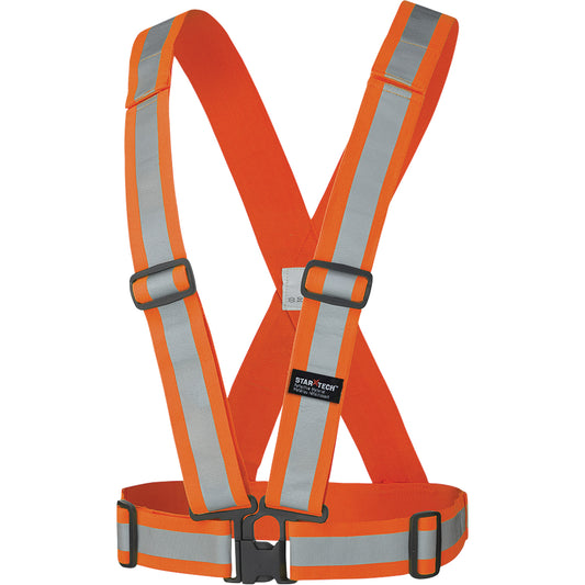 Pioneer 5591 Adjustable Safety Sash, High Visibility Orange, Silver Reflective Colour, One Size