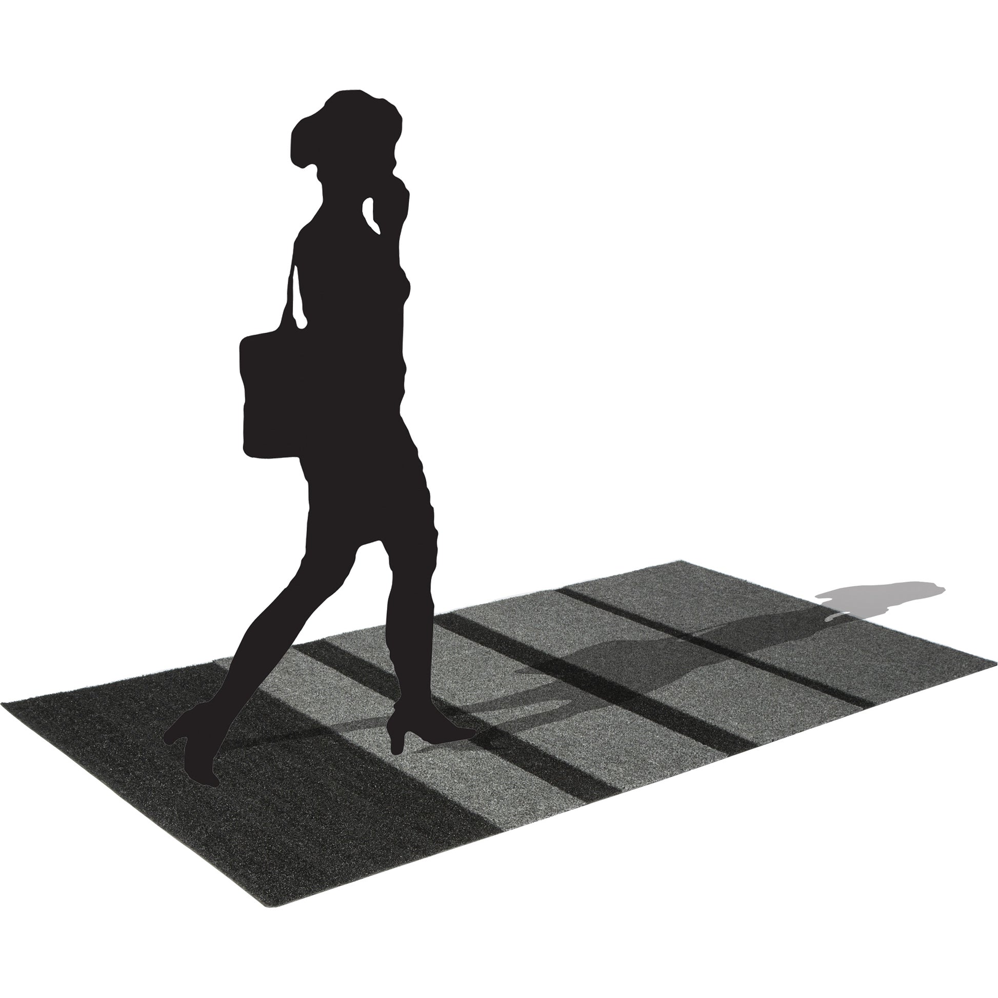 Mat Tech Glacier Entrance Mats, Wiper/Scraper, 3' x 6' x 5/16", Charcoal & Black