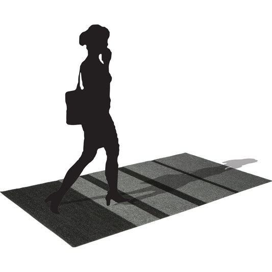 Mat Tech Glacier Entrance Mats, Wiper/Scraper, 4' x 6' x 5/16", Charcoal & Black