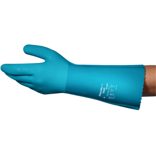 Ansell AlphaTec® 04-003 Chemical Resistant Gloves, Size 10, 14" L, Nitrile/PVC, Fleece Inner Lining, Winter Weight