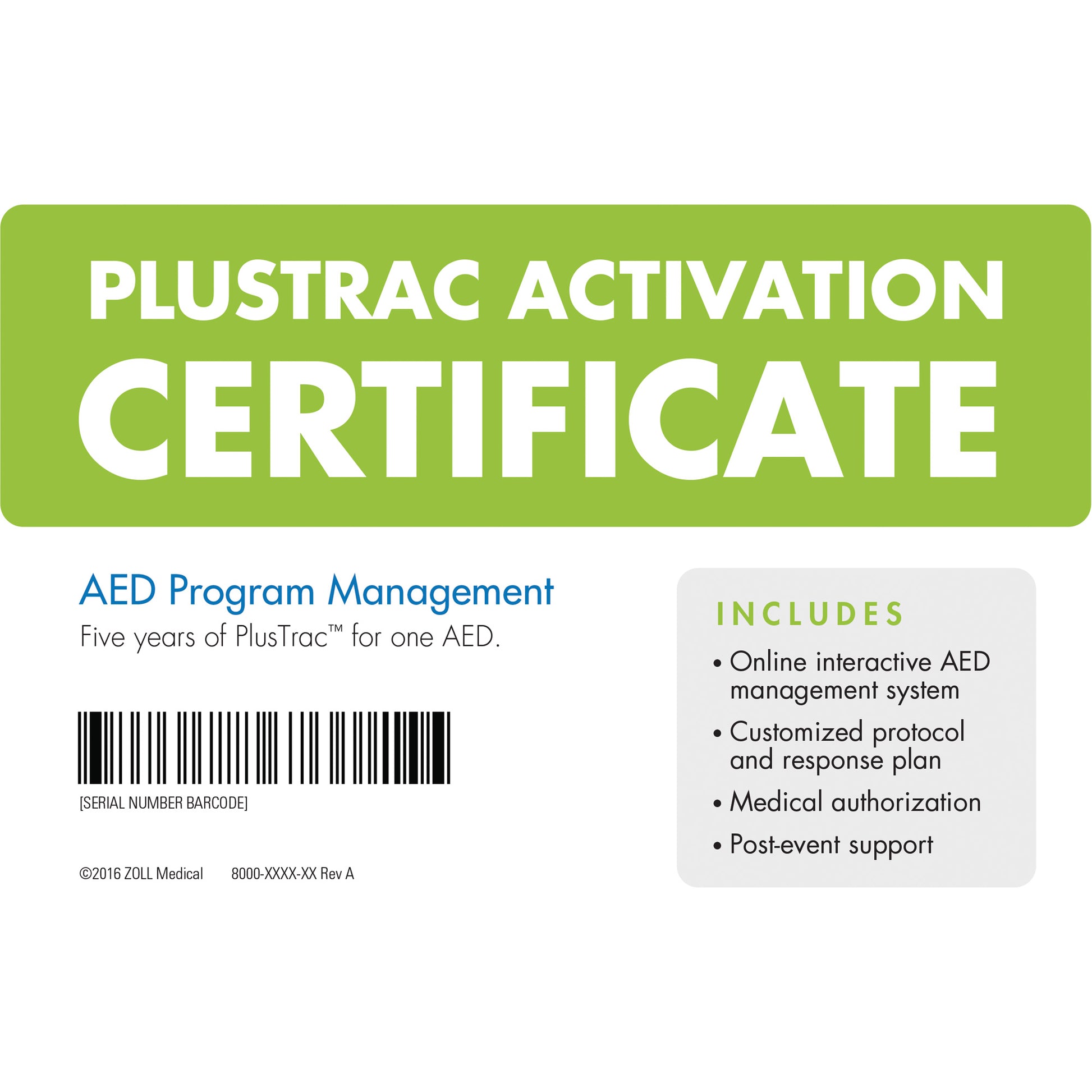 Zoll PlusTrac™ AED Program Management System, Powerheart G5®/Zoll AED Plus®/Zoll AED 3™ For, Non-Medical