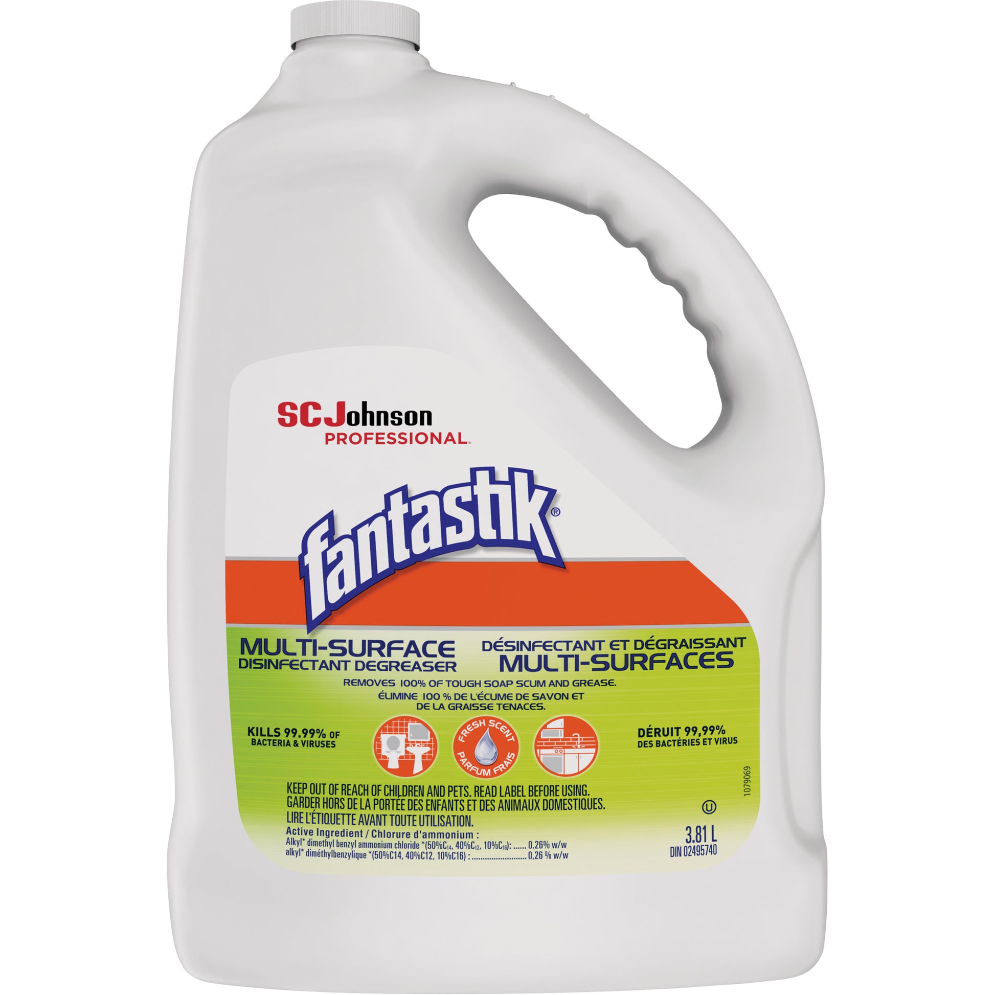 Fantastik® Professional Multi-Surface Disinfectant & Degreaser, 3.78 L, Jug