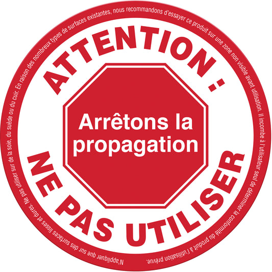 Zenith Safety Products "Attention: Ne pas utiliser" Label, 5-1/8" x 5-1/8", Vinyl, French
