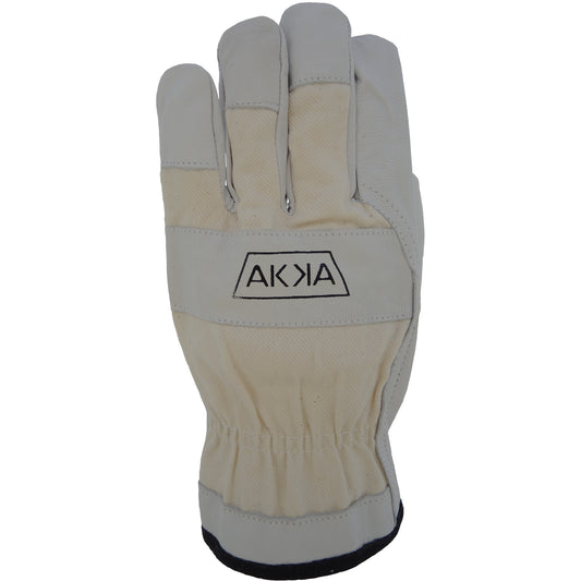 Akka Cotton-Backed Drivers Gloves, Large, Grain Goatskin Palm