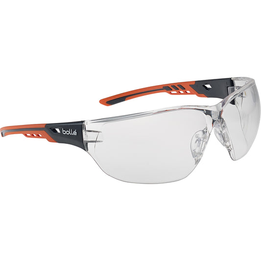 Bollé Safety NESS+ Sporty Look Safety Glasses, Clear Lens, Anti-Fog/Anti-Scratch, ANSI Z87+