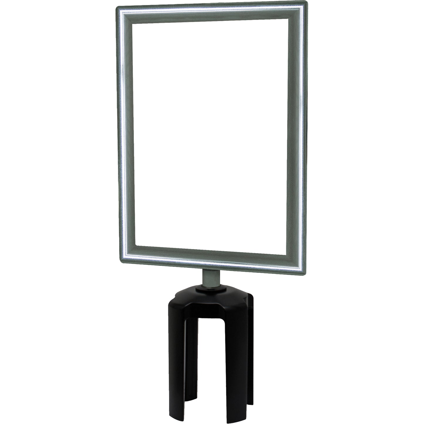 Tensator Heavy-Duty Vertical Sign Holder with Tensabarrier® Post Adapter, Polished Chrome