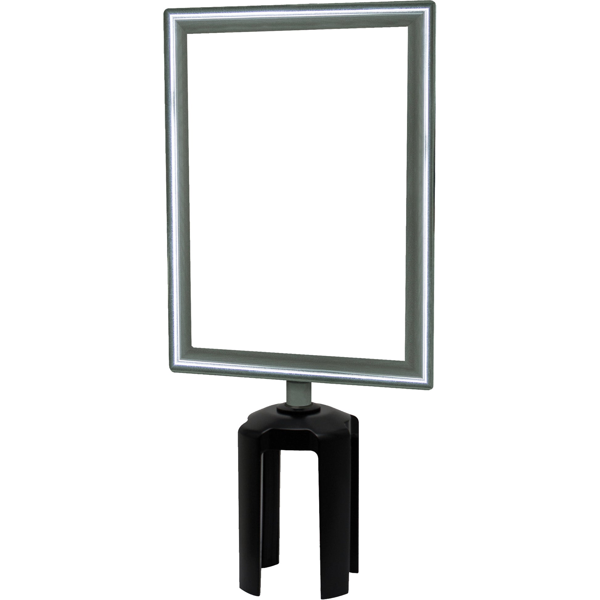 Tensator Heavy-Duty Vertical Sign Holder with Tensabarrier® Post Adapter, Polished Chrome
