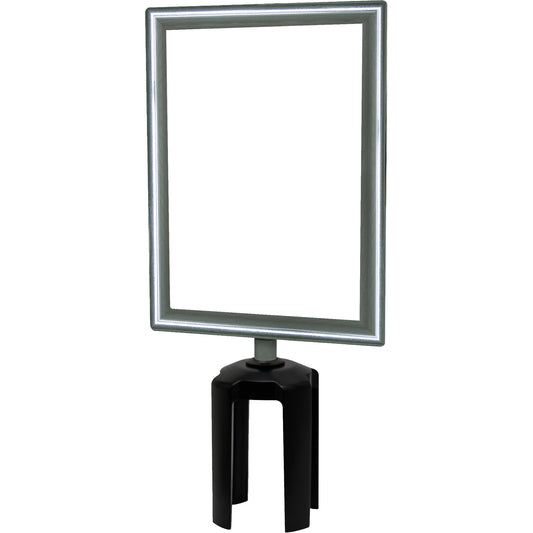 Tensator Heavy-Duty Vertical Sign Holder with Tensabarrier® Post Adapter, Polished Chrome