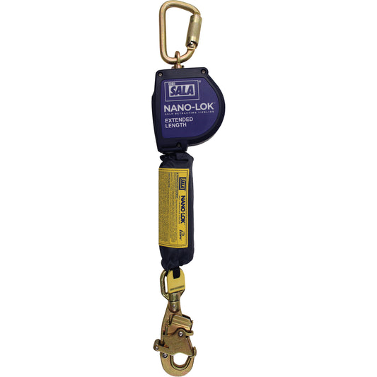 3M DBI Sala Fall Protection Nano-Lok™ Extended Length Self Retracting Lifeline, 10', Dyneema®, Swivel