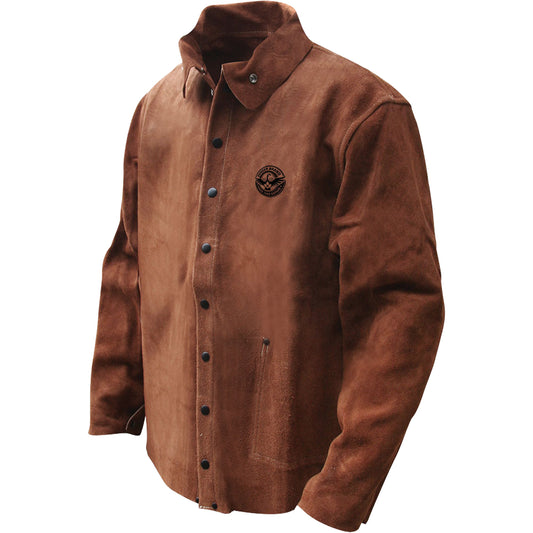 Bob Dale Gloves Gander Brand Split Cowhide Welding Jacket, Leather, 4X-Large, Brown