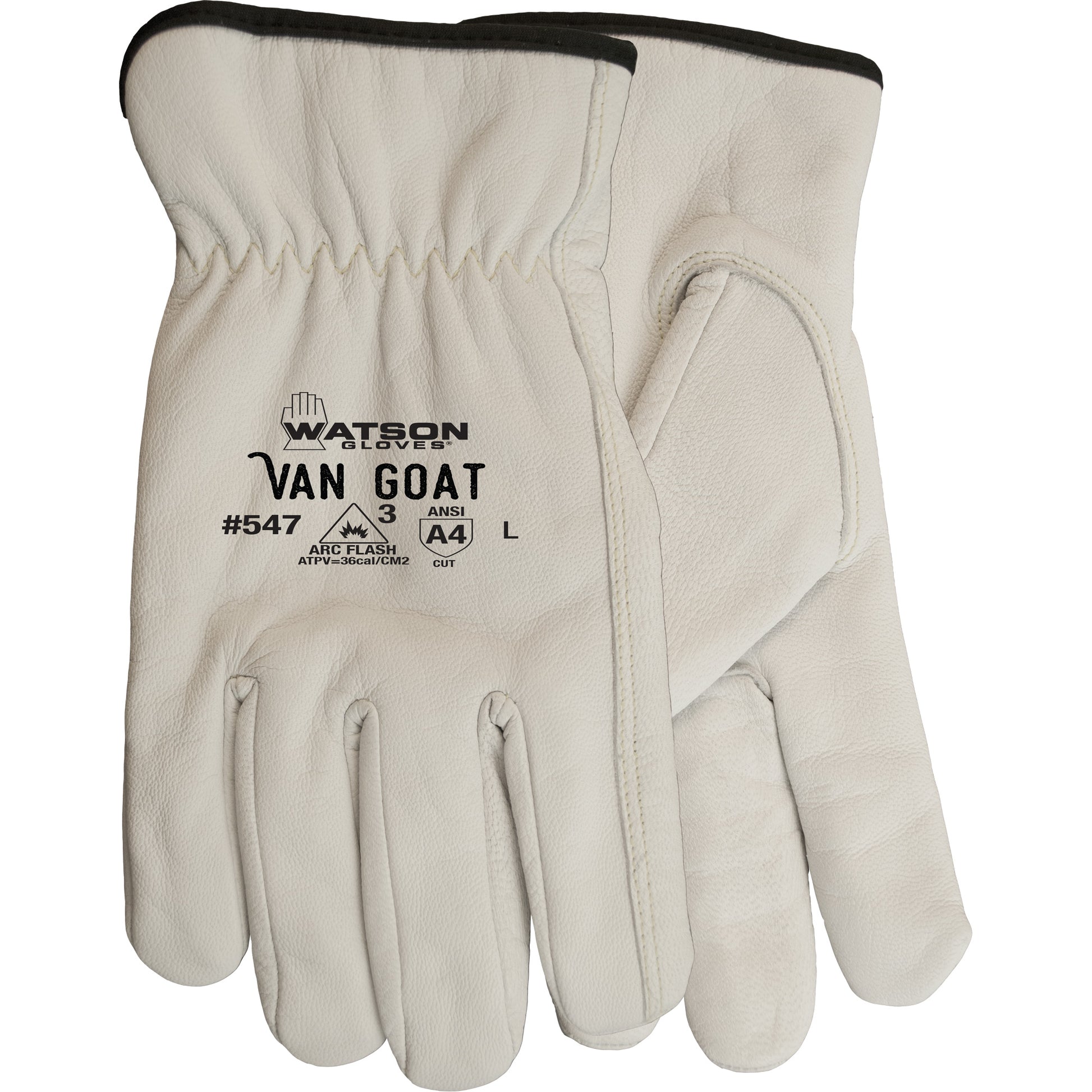 Watson Gloves Van Goat Cut Resistant Work Gloves, Large, 36 cal/cm², Level 3, NFPA 70E