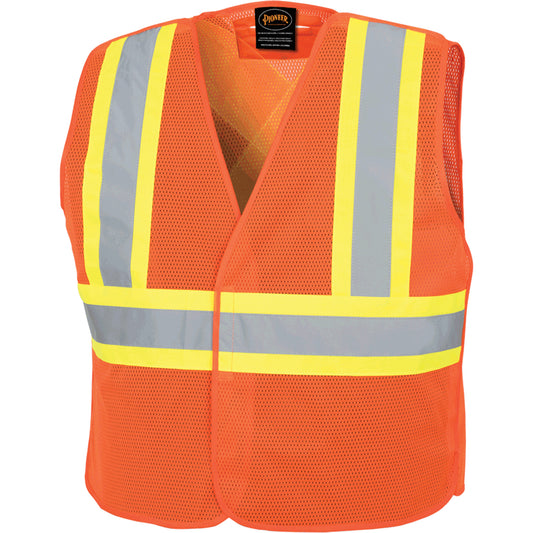 Pioneer 597P Tear-Away Safety Vest, High Visibility Orange, 4X-Large/5X-Large, Polyester