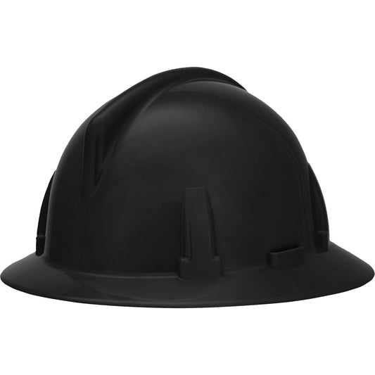 MSA Topgard® Full Brim Hard Hat, Quick-Slide Suspension, Black