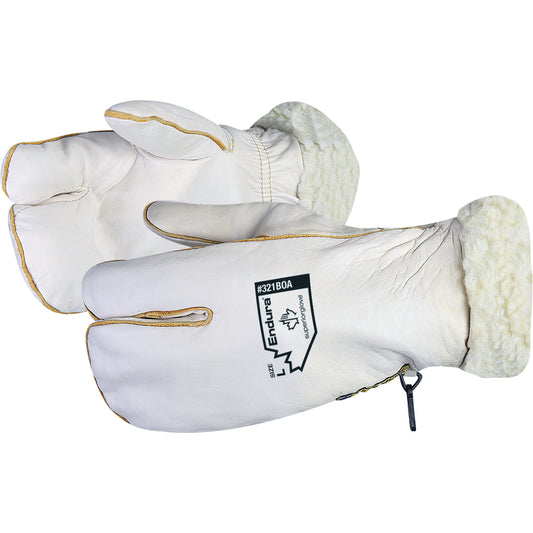 Superior Glove Works Ltd. Endura® Cowgrain Winter Mitt with Acrylic-Pile Lining, Size Large, Mitt