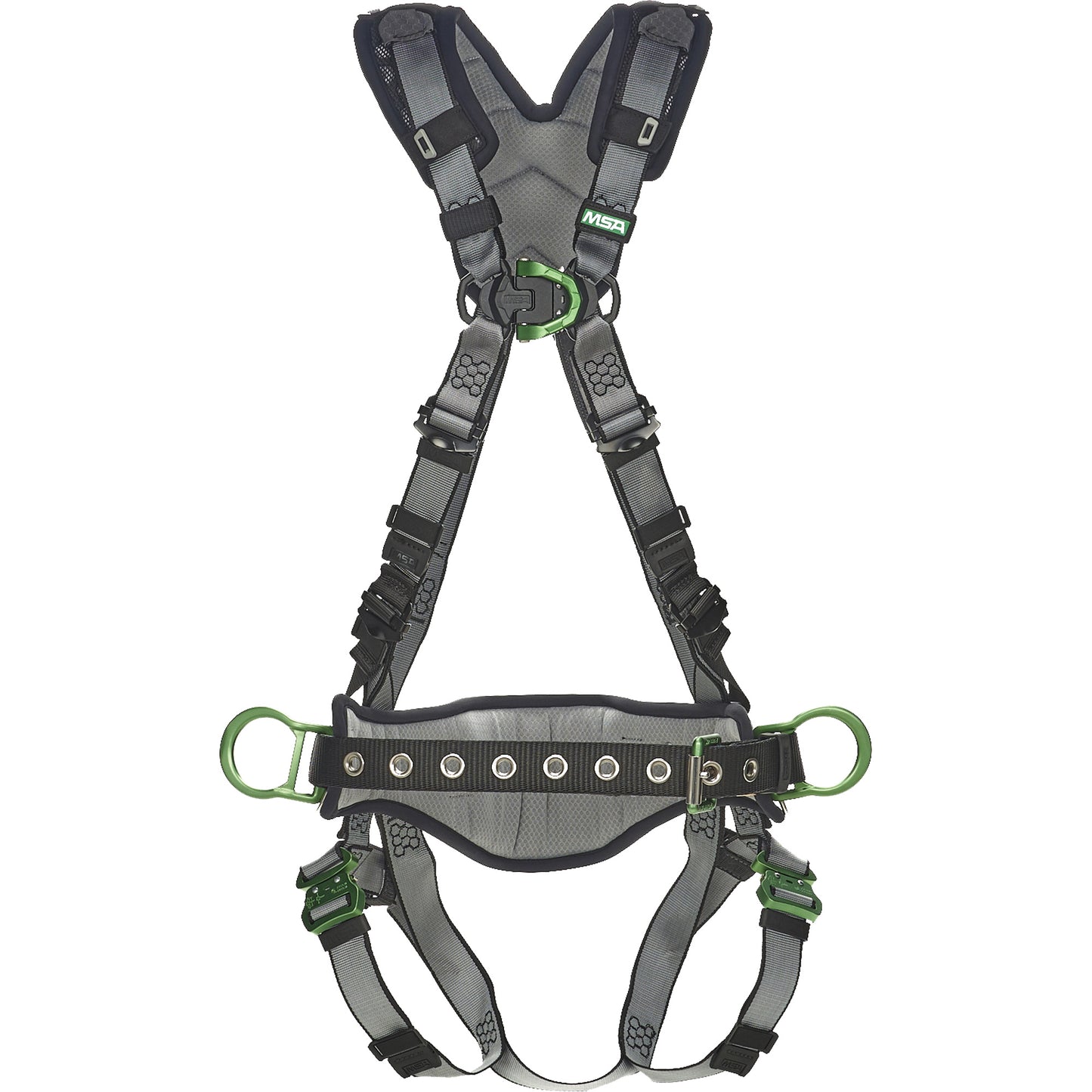 MSA V-Fit Full Body Harness with Shoulder Pads, CSA Certified, Class ADLP, Large/Medium, 400 lbs. Cap.