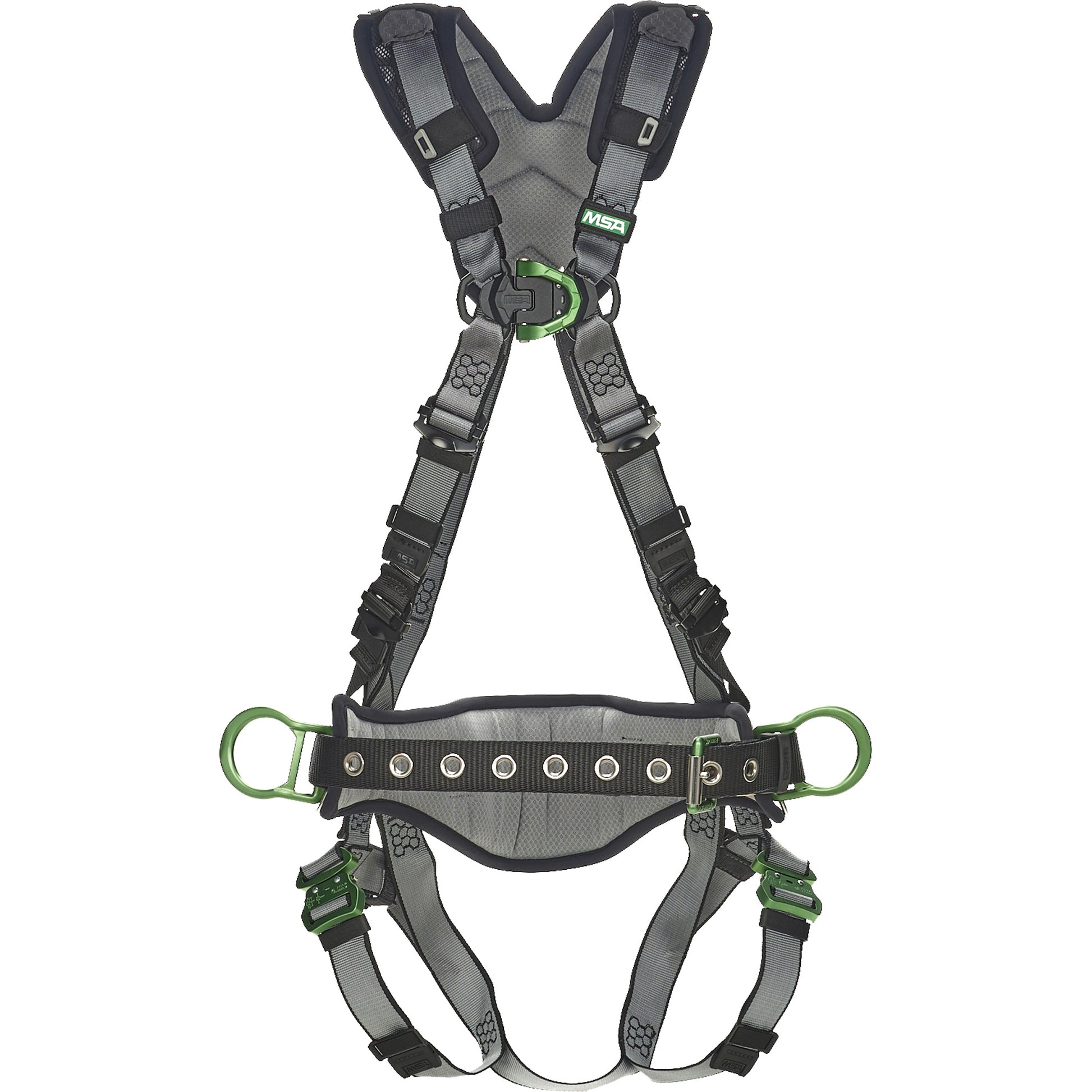 MSA V-Fit Full Body Harness with Shoulder Pads, CSA Certified, Class ADLP, Large/Medium, 400 lbs. Cap.