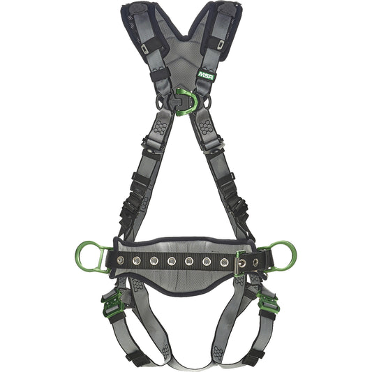 MSA V-Fit Full Body Harness with Shoulder Pads, CSA Certified, Class ADLP, Large/Medium, 400 lbs. Cap.