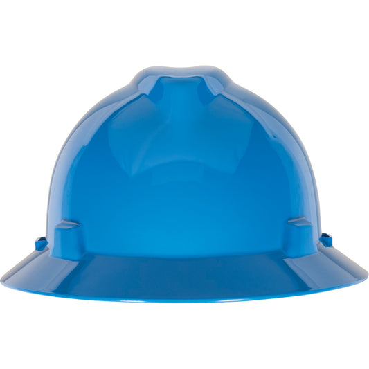 MSA V-Gard® Slotted Full-Brim Hardhat, Pinlock Suspension, Blue