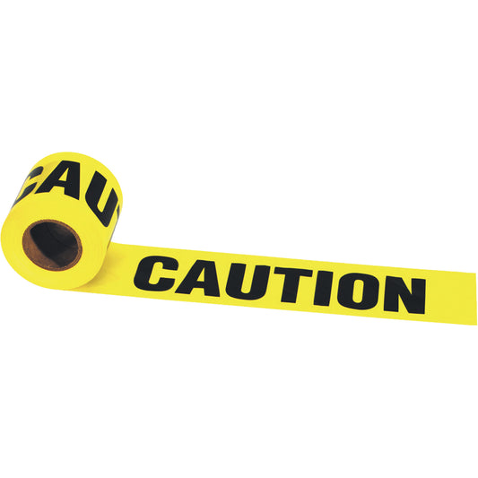 Irwin Irwin® Strait-Line® Barrier Tape, English, 3" W x 300' L, 2 mils, Black on Yellow