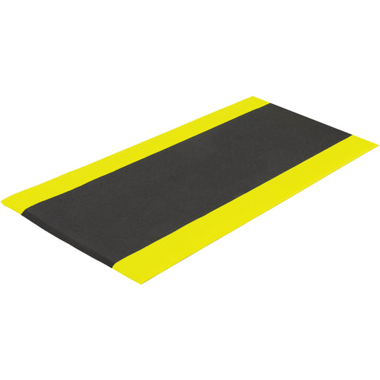 Edgewood Matting Airsoft™ Anti-Fatigue Mat, Pebbled, 3' x 5' x 3/8", Black/Yellow, PVC Sponge