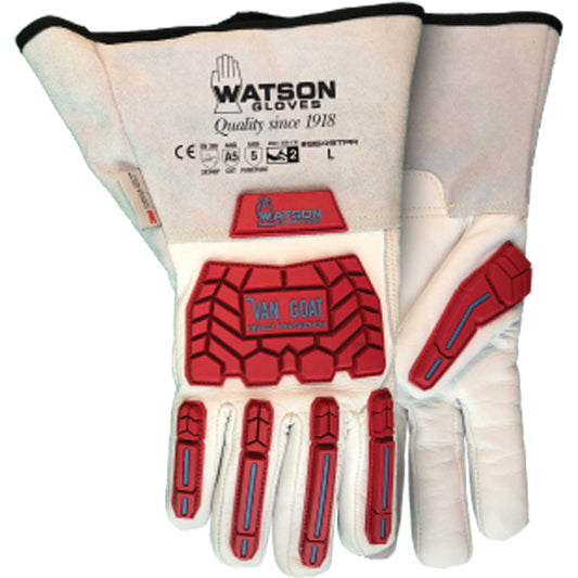 Watson Gloves 9549TPR Van Goat Gloves, Medium, Goatskin Palm, Gauntlet Cuff