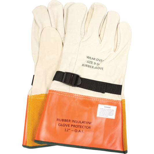 Enespro Leather Protector Gloves with Strap, Size 10, 12" L