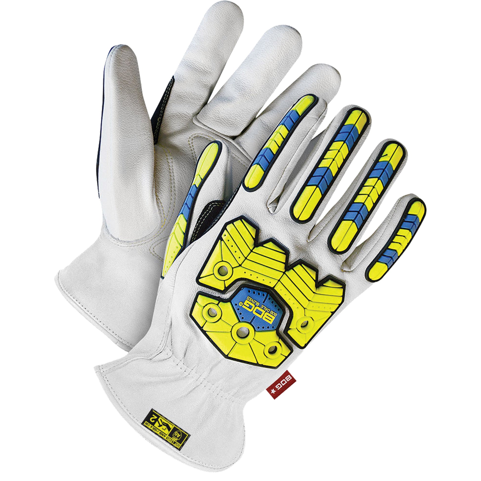 Bob Dale Gloves Arc Tek™ Impact Resistant Gloves, Size Large, Goatskin Shell, ANSI/ISEA 105 Level 2/ASTM ANSI Level A5